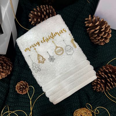 Toalha-de-Lavabo-Merry-Christmas-Dourado